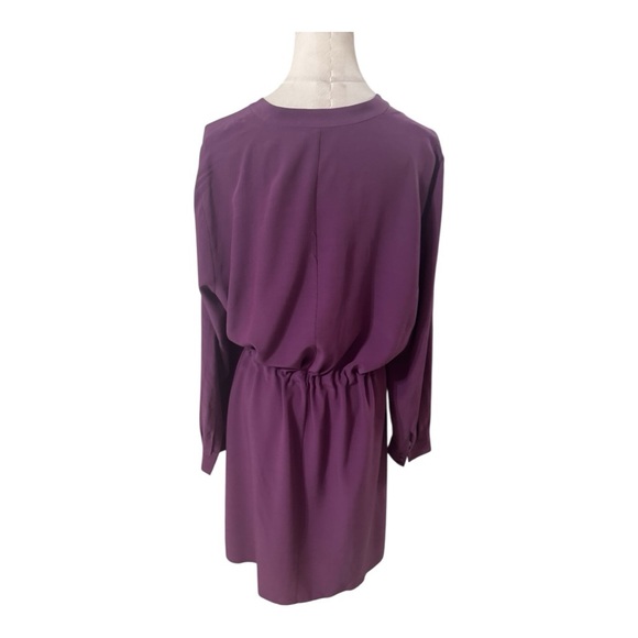 EILEEN FISHER Purple Shirt Dress Drawstring Size L Long l Sleeve Work Casual - Picture 7 of 11
